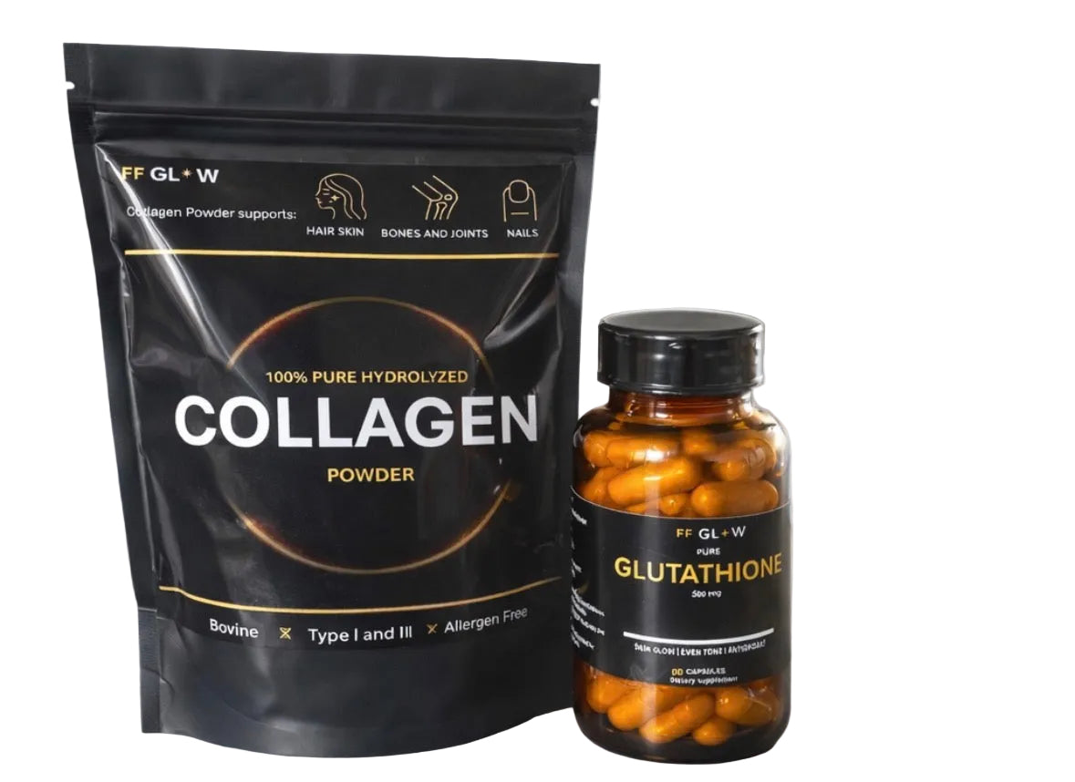 250g Pure Hydrolyzed Collagen and 60 Pure Glutathione Capsules 500mg